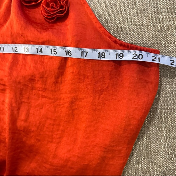 AB Studio Burnt Orange High Neck Sleeveless Blouse Size Medium - Picture 9 of 10